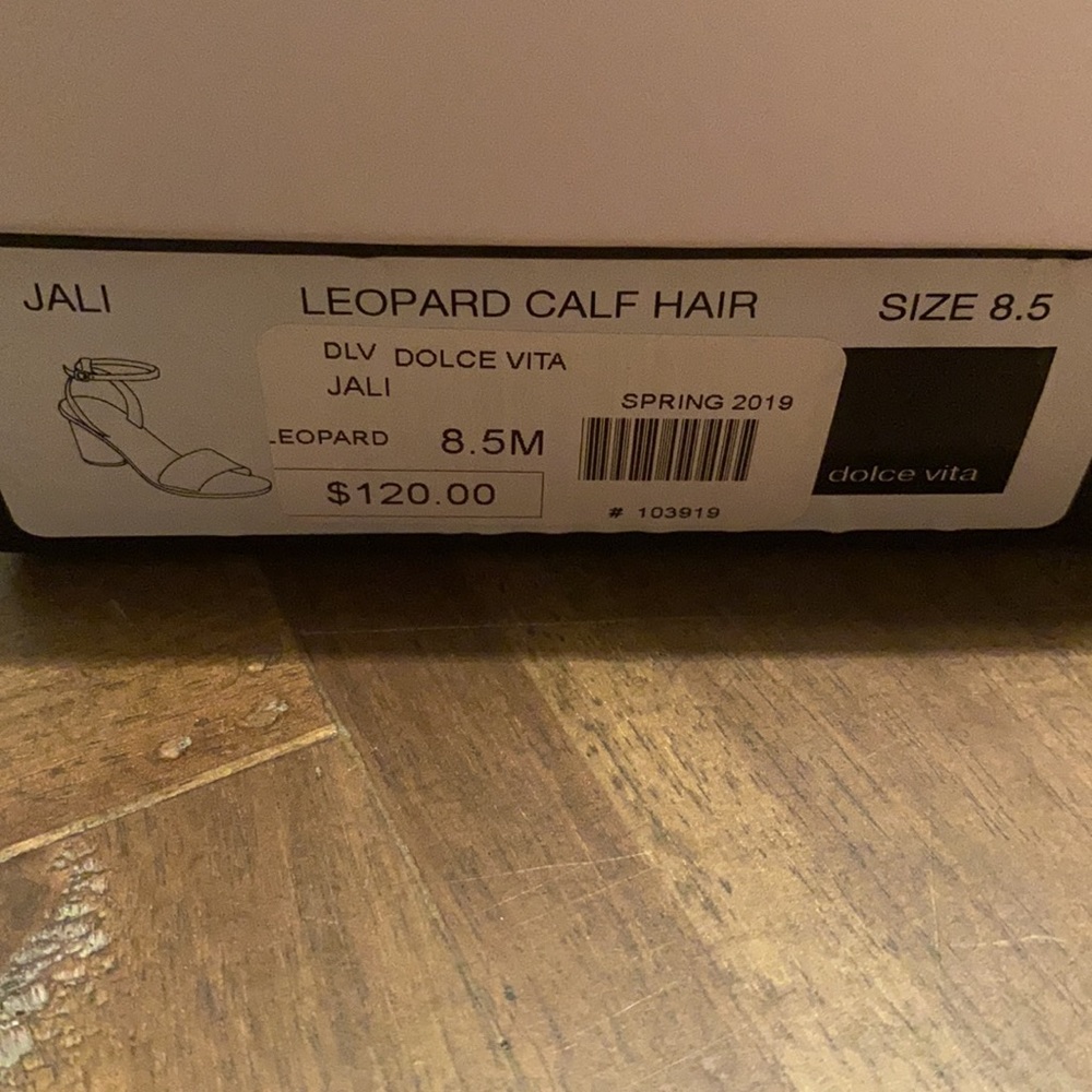 Dolce Vita Leopard Calf Hair Sandals - Picture 5 of 5